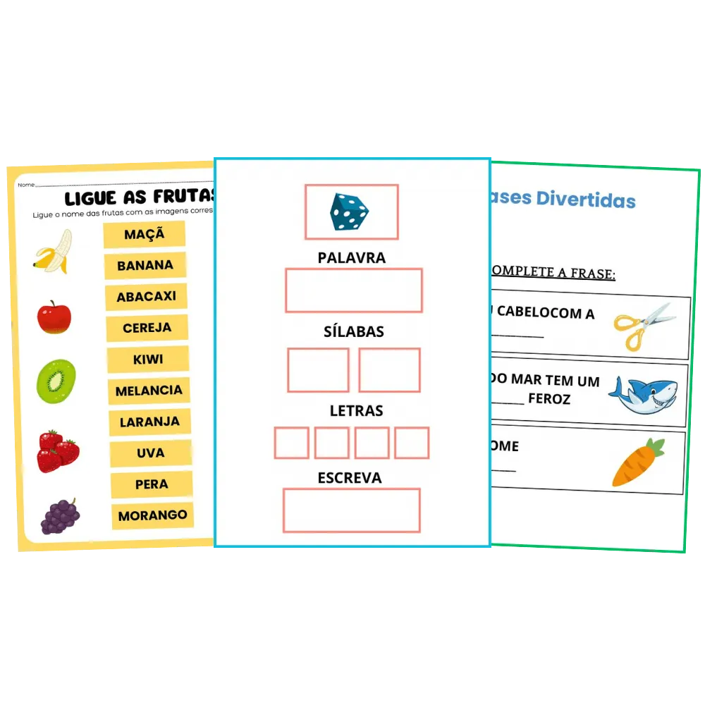 Atividades de Alfabetização para Autismo para Imprimir PDF