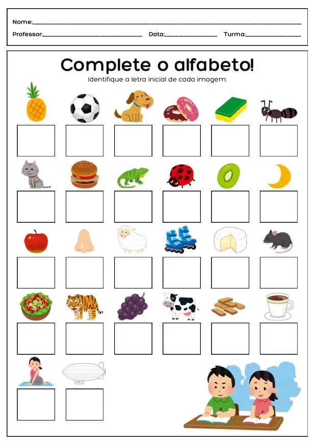 Atividades de Alfabetização para Autismo para Imprimir PDF