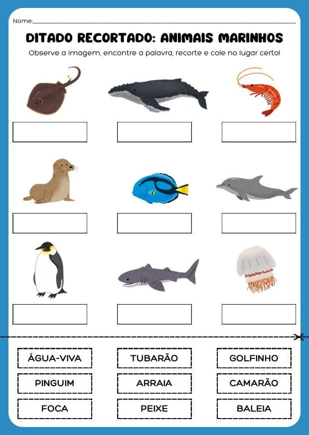 Atividades de Alfabetização para Autismo para Imprimir PDF