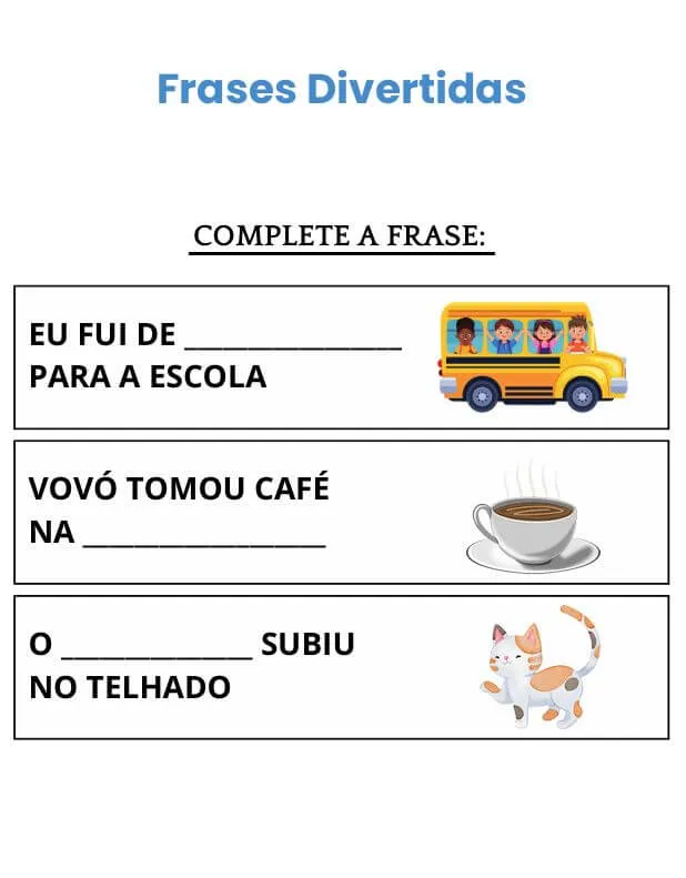 Atividades de Alfabetização para Autismo para Imprimir PDF