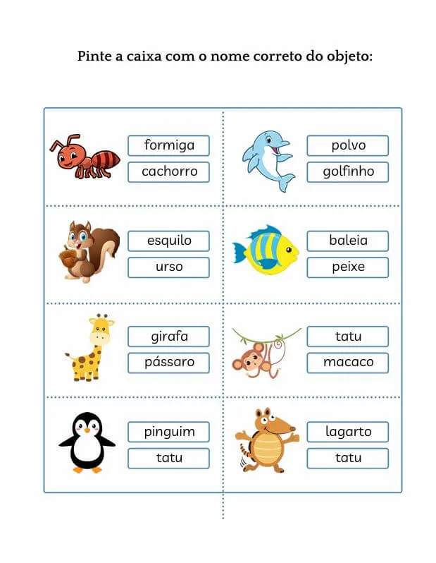 Atividades de Alfabetização para Autismo para Imprimir PDF