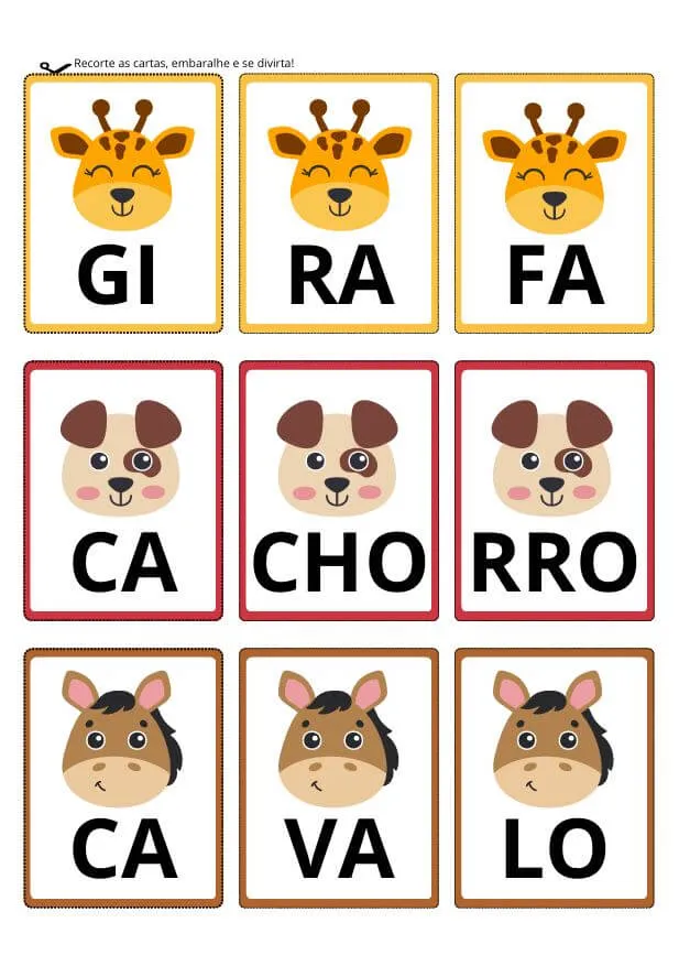 Atividades de Alfabetização para Autismo para Imprimir PDF