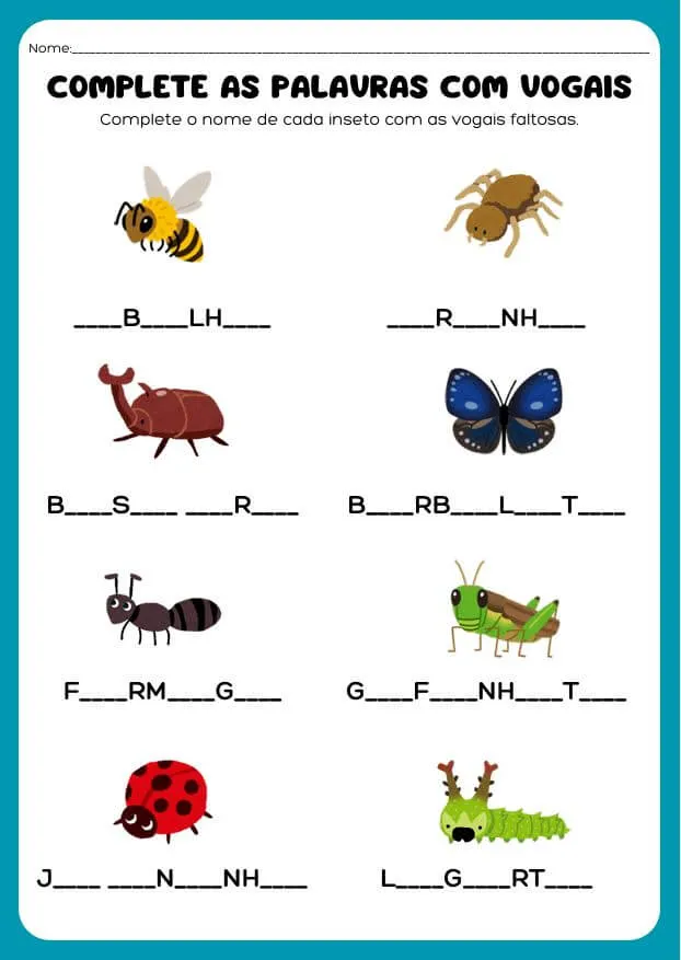 Atividades de Alfabetização para Autismo para Imprimir PDF