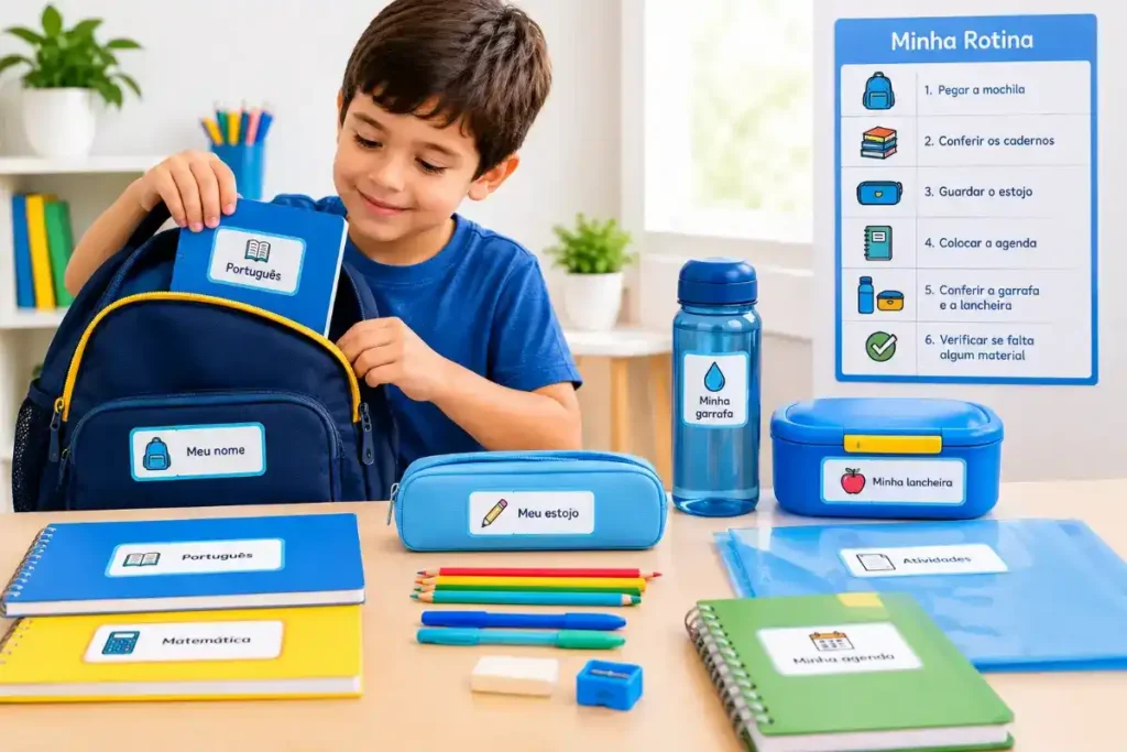 Como organizar o material escolar de uma criança com autismo?